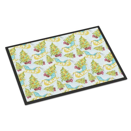 Carolines Treasures Christmas Tree and Sleigh Indoor or Outdoor Mat, 18 x 27 in. BB7486MAT